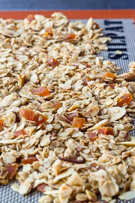 Apricot granola is flavored with chai spices for a crunchy, fragrant breakfast.