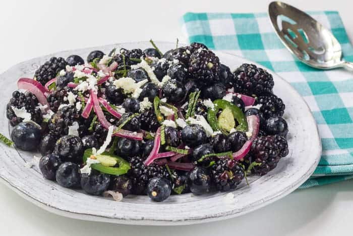 Blackberry Salad - Kick up your summer fruit salad with pickled onions, cotija cheese, and jalapeños.