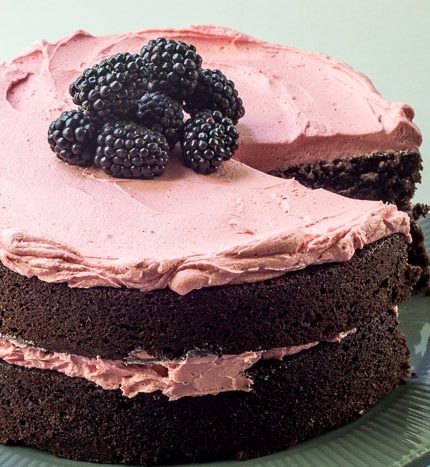 Chocolate Beet Cake with Blackberry Buttercream