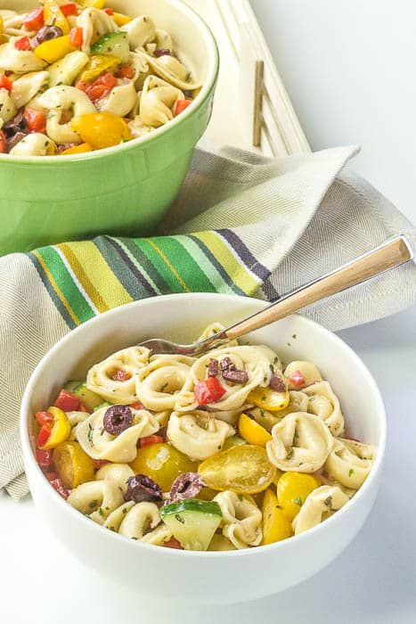 Tortellini pasta salad is a summer classic. Skip the boxed mixes and make it your own!