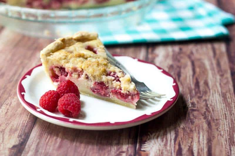 Raspberries and Cream Pie is tart, tangy, buttery, and sweet.