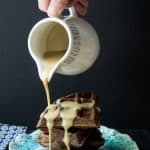 Chocolate Waffles with Whiskey Butter Sauce