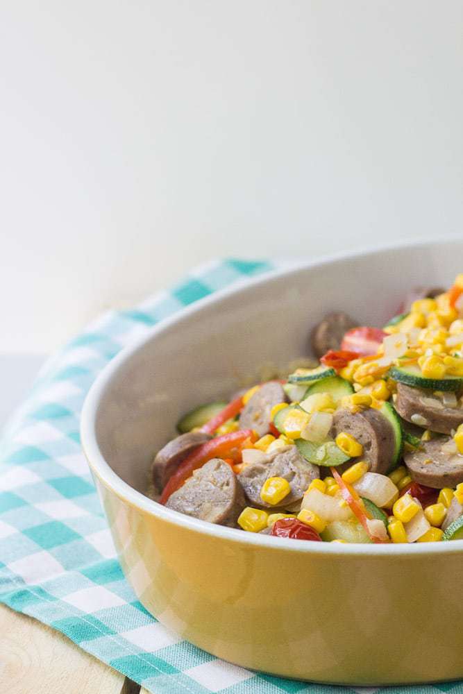 Quinoa with Summer Vegetables and Sausage