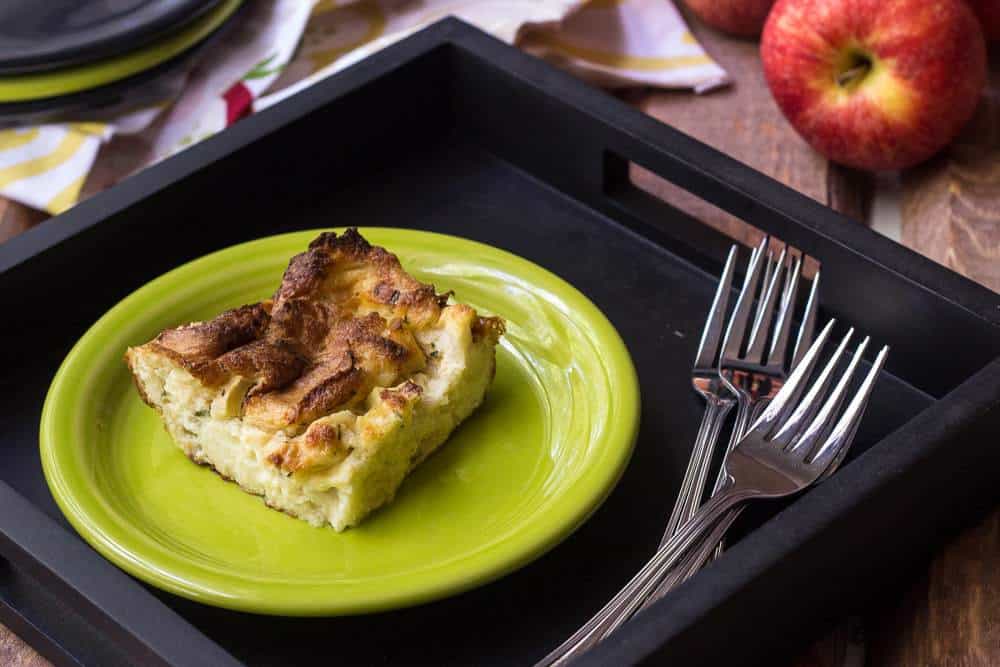 Apple cheddar bread pudding is a wonderful dish to make for your next brunch gathering.