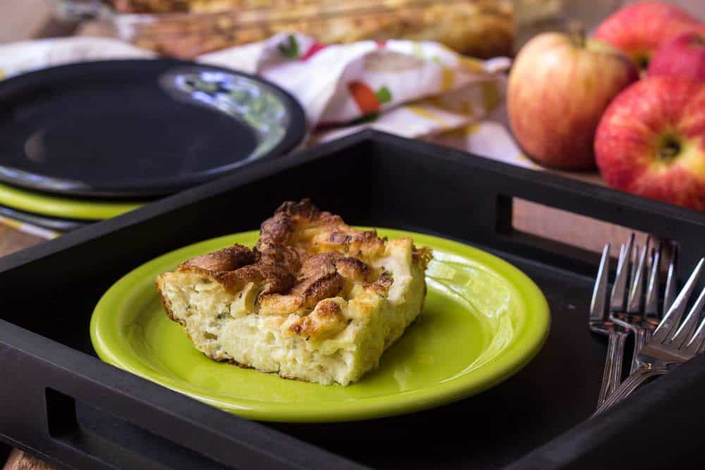 Apple Cheddar Bread Pudding