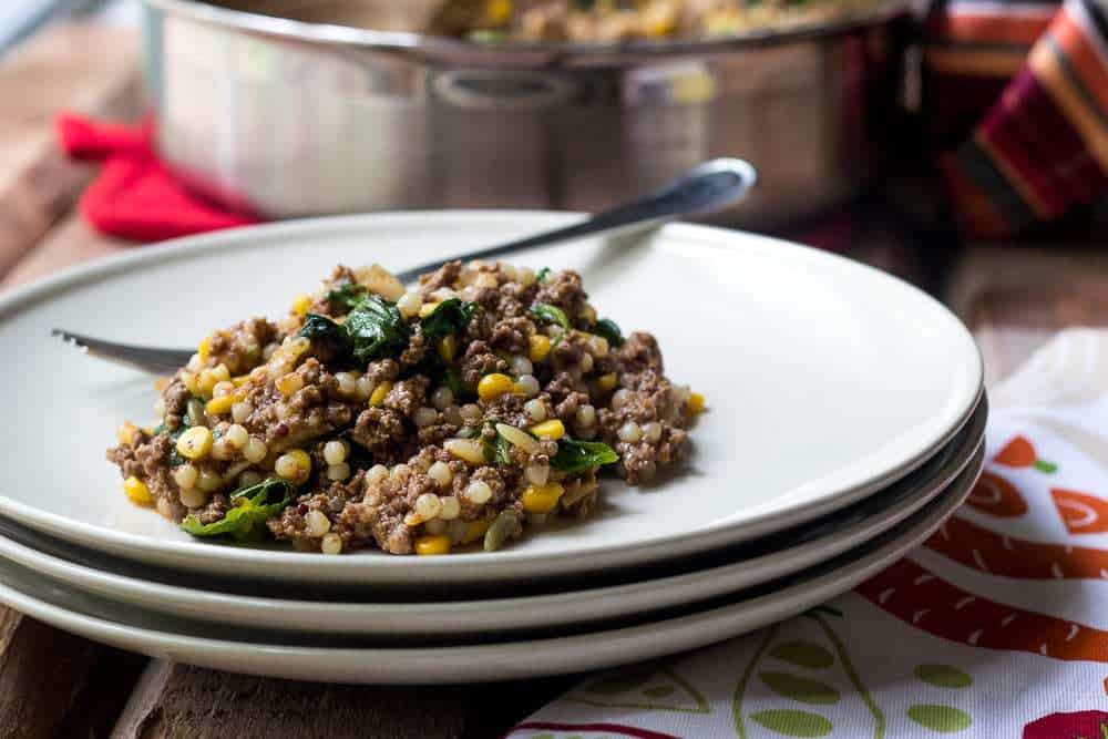 Bison One-Pot Dinner - This bison one-pot dinner comes together quickly and can easily be customized based on what you have in your pantry.