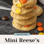 Indulge in the delectable goodness of mini Reese's Pieces cookies.