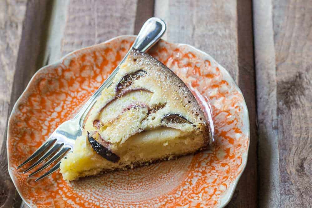 Fig and nectarine cake is easy to make, yet is elegant enough for any party. Use seasonal fruit for any time of year!