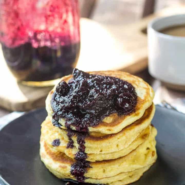 Hoe Cakes with Blueberry Jalapeno Sauce
