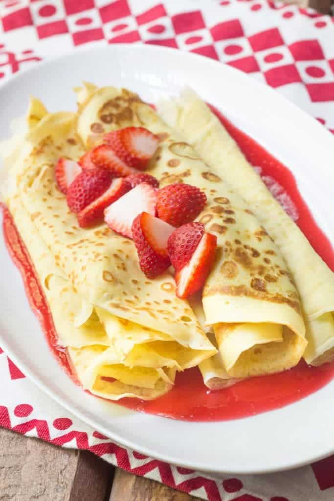 Pannkakor are light and delicate pancakes traditionally served in Sweden. Serve them rolled or folded around your favorite fillings!