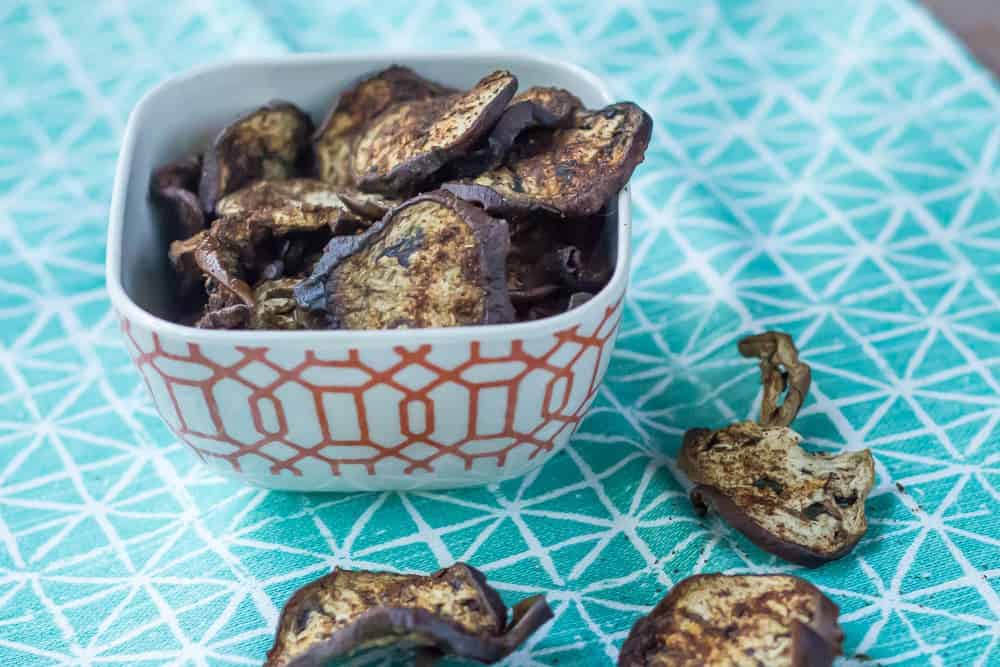 Eggplant Chips are baked into a surprising and satisfying snack.
