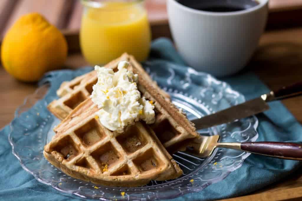 Orange Spice Waffles are perfect for a cozy winter brunch.