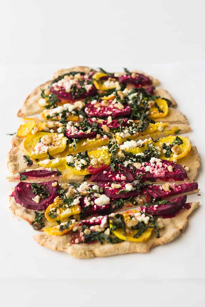 Kale Beet Pizza with Goat Cheese