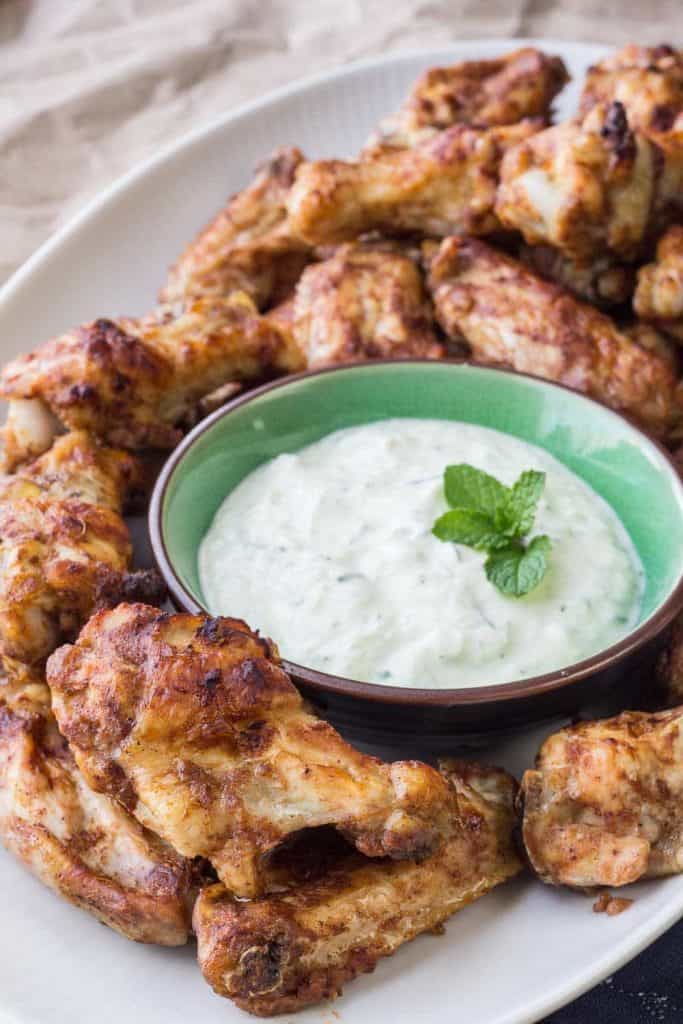 Baked tandoori chicken wings are full of flavor. They're baked so they're healthier!