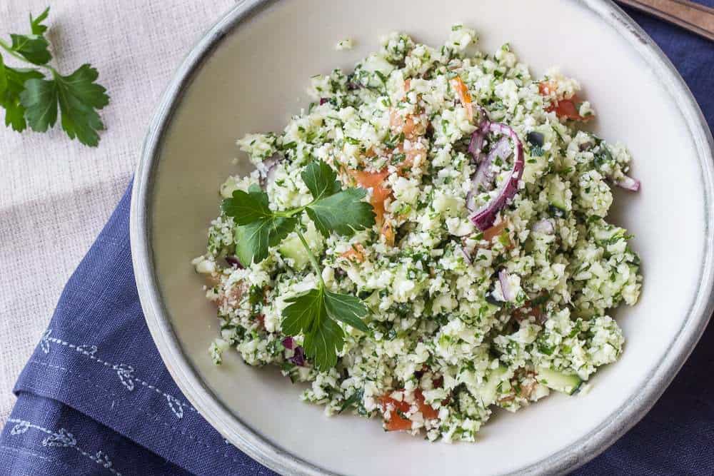 Cauliflower Tabouli is a great weekday lunch.