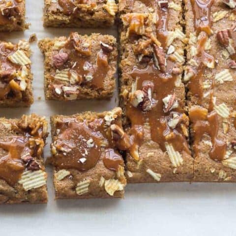 Salted Caramel Pecan Blondies
