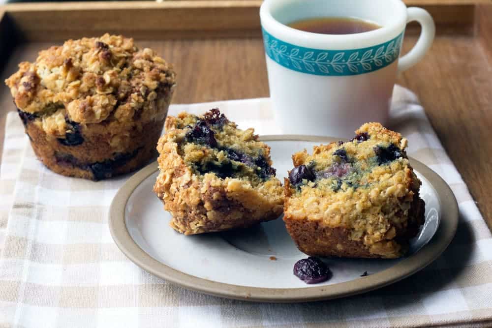Blueberry Streusel Muffins are bursting with berries.