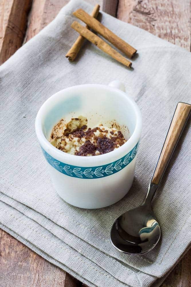 Coffee Cake in a Mug serves up warm, cinnamon-infused flavor in less time than it takes to brew the coffee.