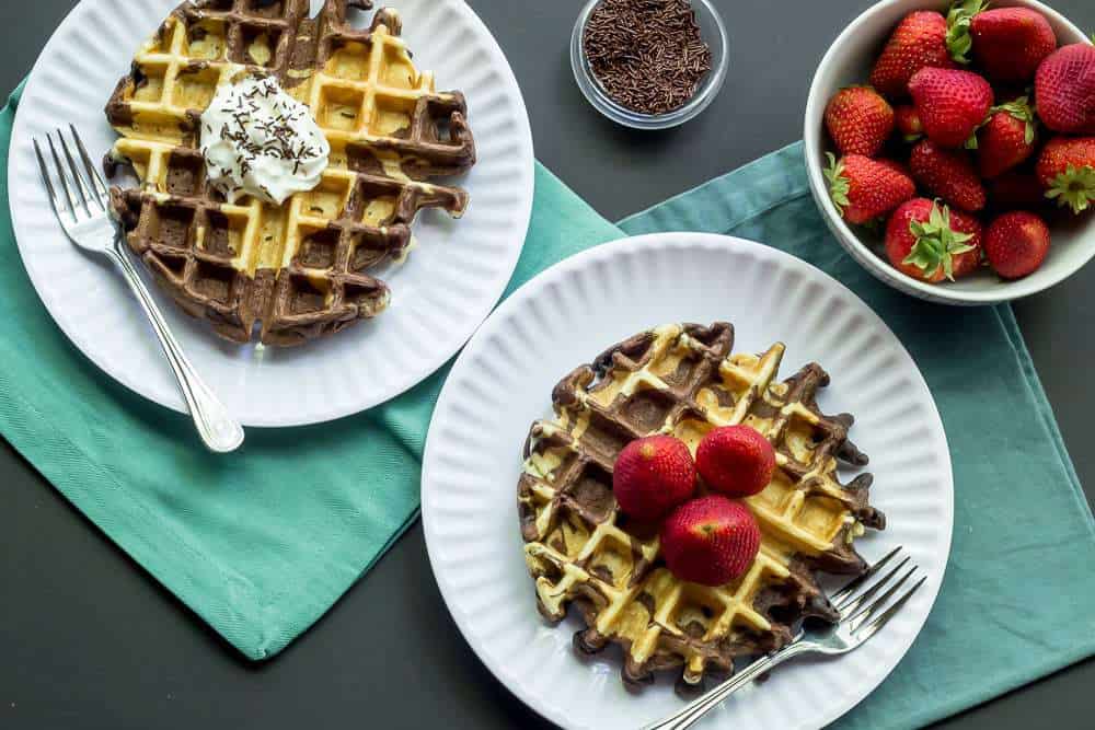 Marble Waffles are a beautiful option for your Sunday morning table.