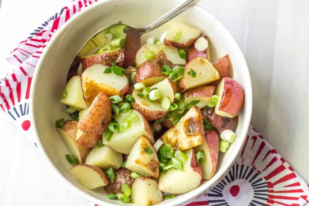 Lemony grilled potato salad is the side dish your next grilling session needs.