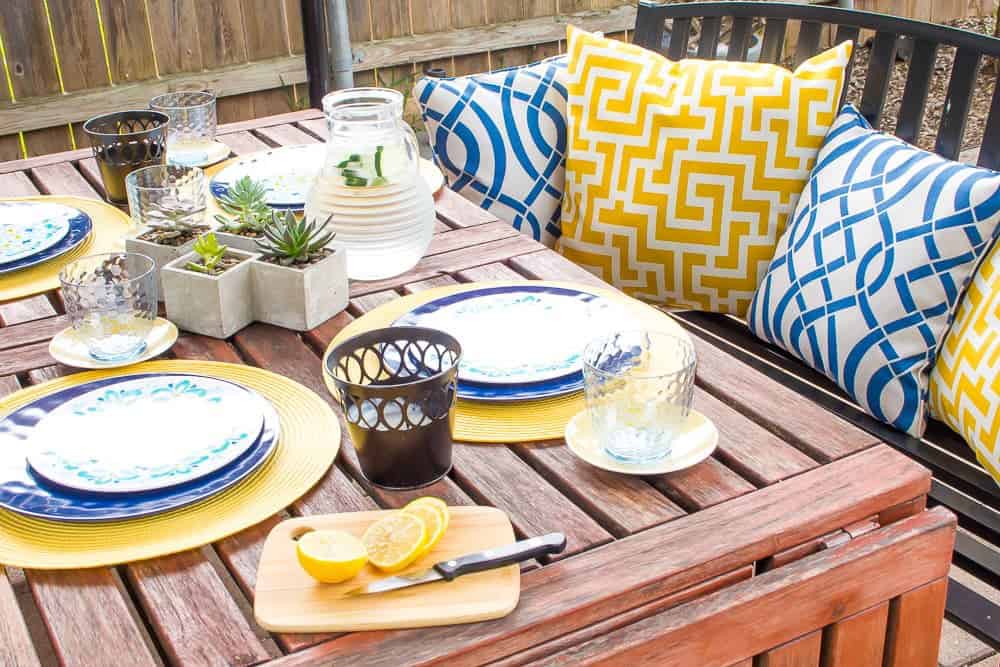 Spring patio table
