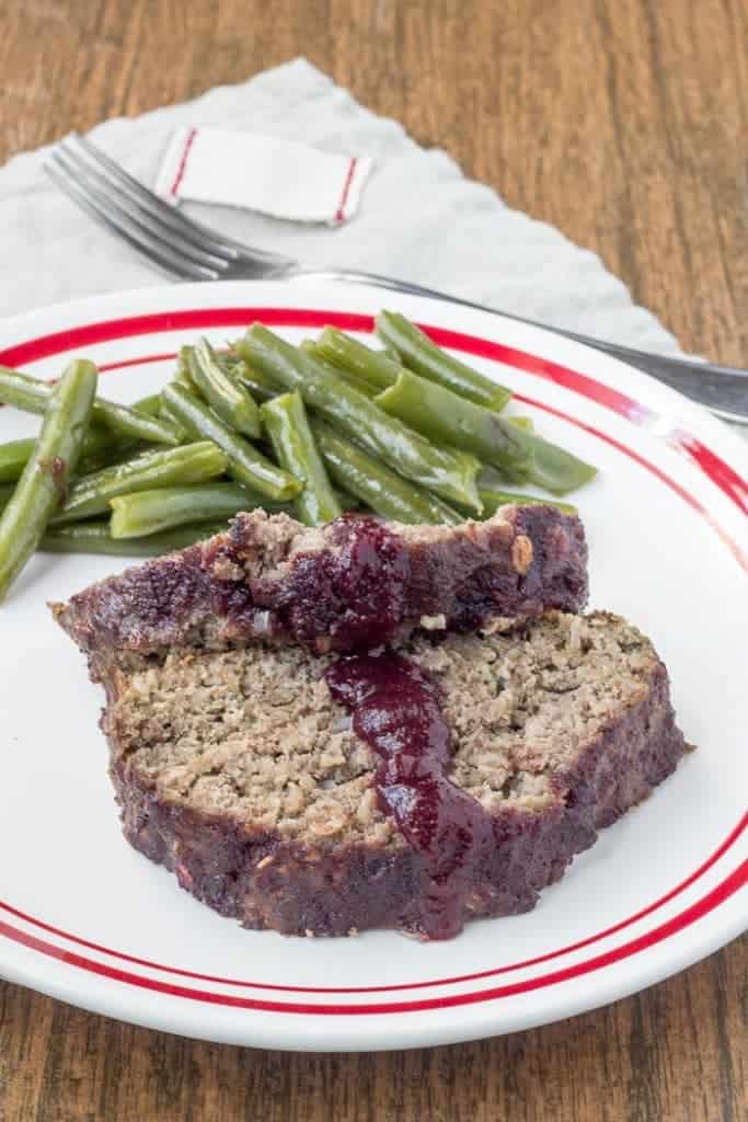Glazed meatloaf is covered in a sweet-spicy cherry BBQ sauce for full-on flavor. 