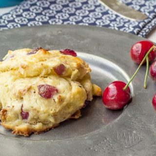 Cherry Walnut Scones come together easily. Grate the butter for perfect texture.