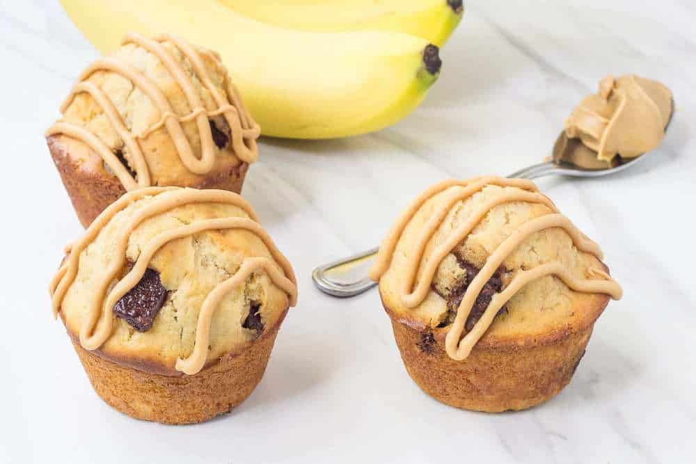 Chunky monkey muffins bring all your favorite ingredients together. Chocolate, bananas, peanut butter - yum!