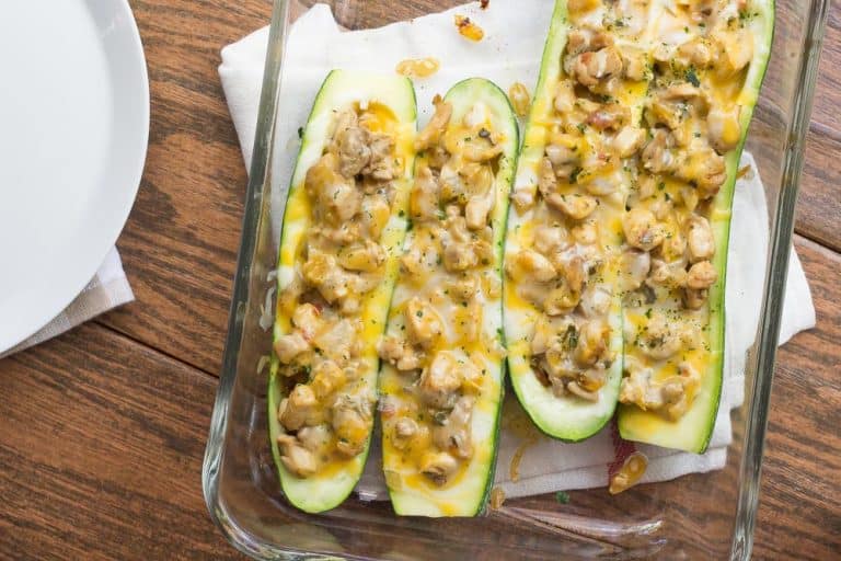Zucchini Taco Boats with Chicken are cheesy and delicious. The whole family will love them!