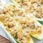 Zucchini Taco Boats with Chicken are a light and simple dinner. They're a great way to get your veggies in!