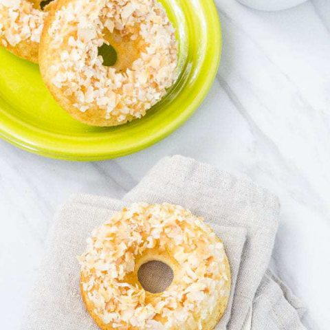 Toasted coconut donuts are full of tropical flavor. They’re easy to make any day of the week to ease your donut craving.