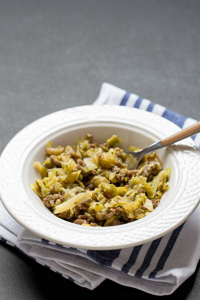 Pork cabbage skillet is a family favorite. Apples give it an extra sweetness.