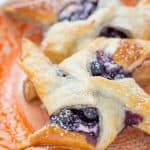Blueberry cream cheese danishes are easily made at home thanks to puff pastry.