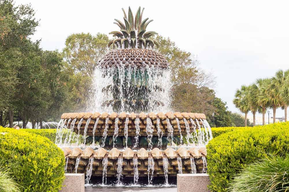 The Pineapple Fountain in Charleston is a popular photo op!