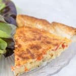 Roasted red pepper quiche is simple, but full of flavor.