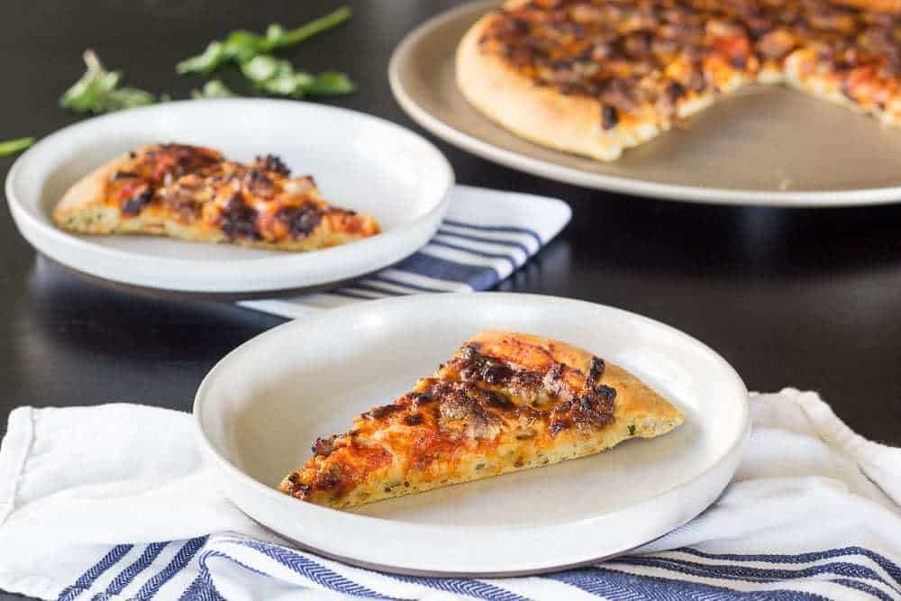 Herb pizza dough uses fresh herbs to add flavor. It's so good!