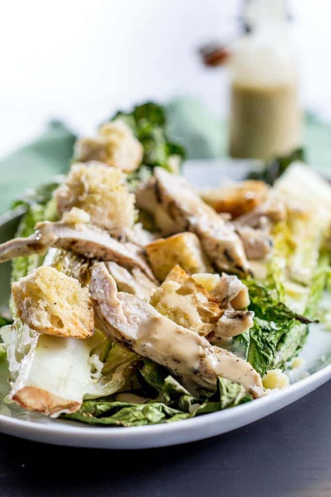 Grilled Chicken Caesar Salad is made completely on the grill for a quick meal.