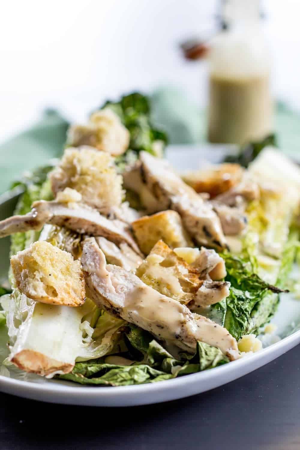 Grilled Chicken Caesar Salad is made completely on the grill for a quick meal. 