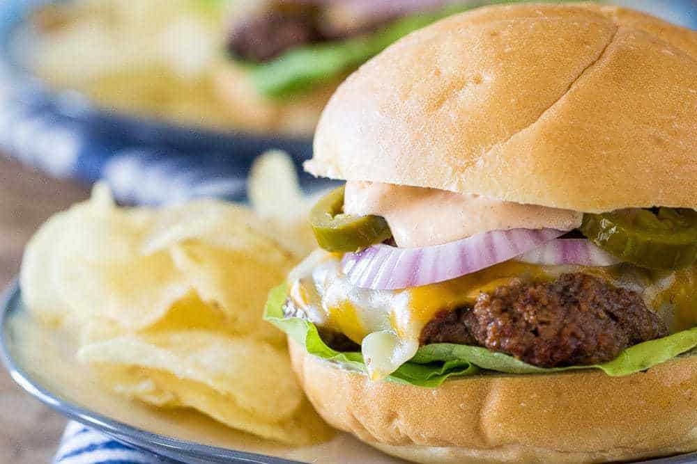 Texas Heat Burgers gain flavor from the addition of barbecue sauce and jalalpeños.