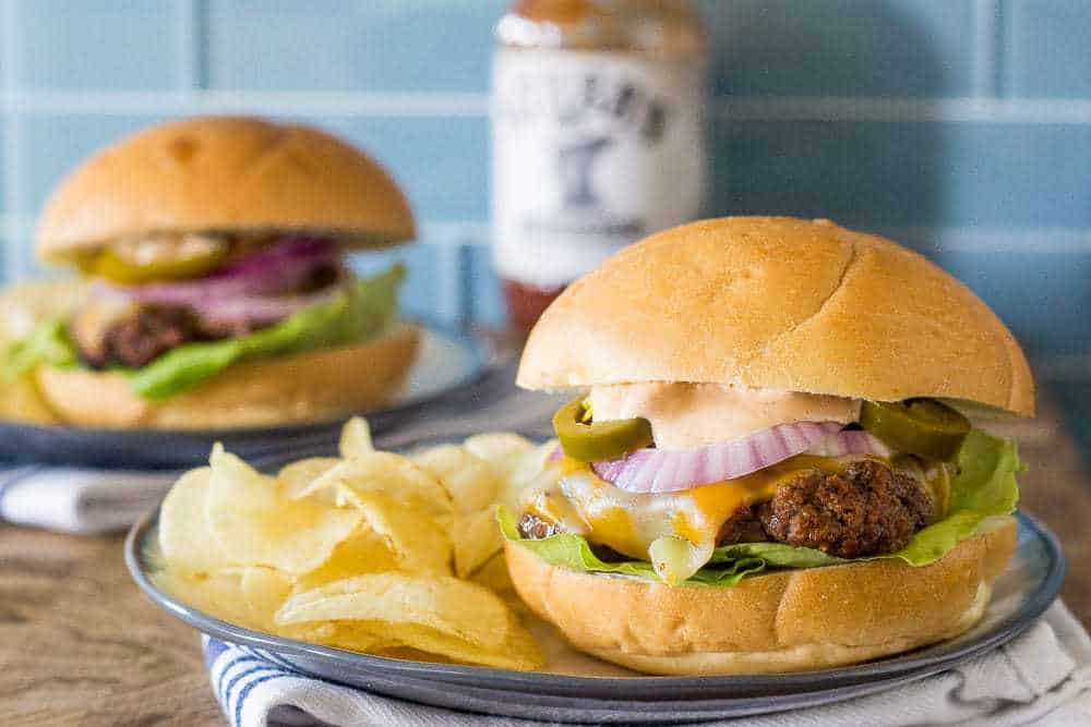 Texas Heat Burgers are spicy, two-handed burgers. Yum!