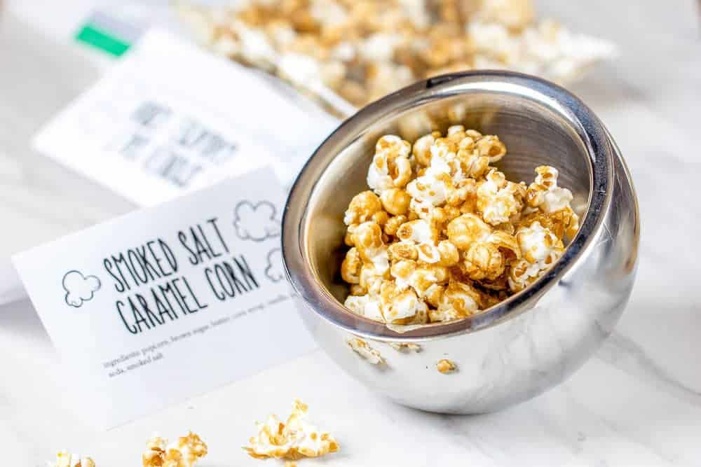 Smoked salt caramel corn is a sweet-salty treat! It's easy to make at home, too.