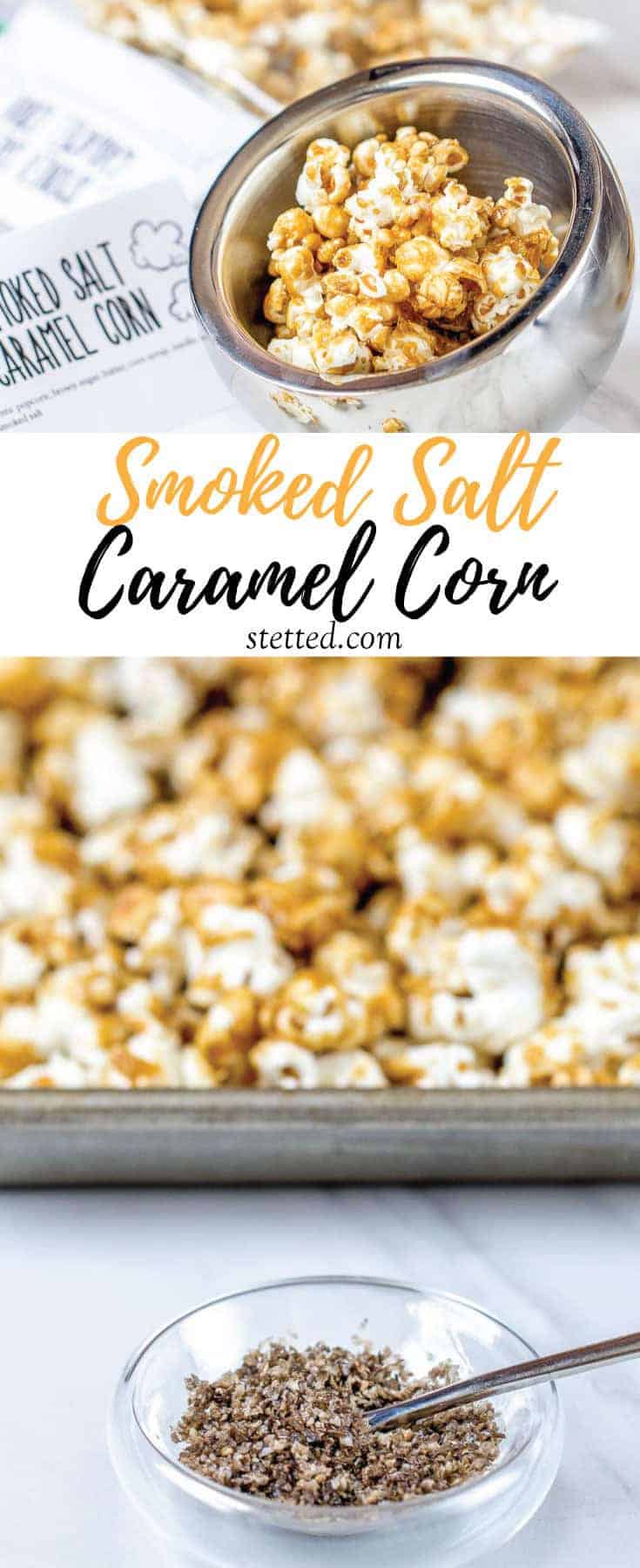Smoked salt caramel corn is a wonderful snacking treat. The smoked salt gives it that little bit of extra that you didn't know you needed.