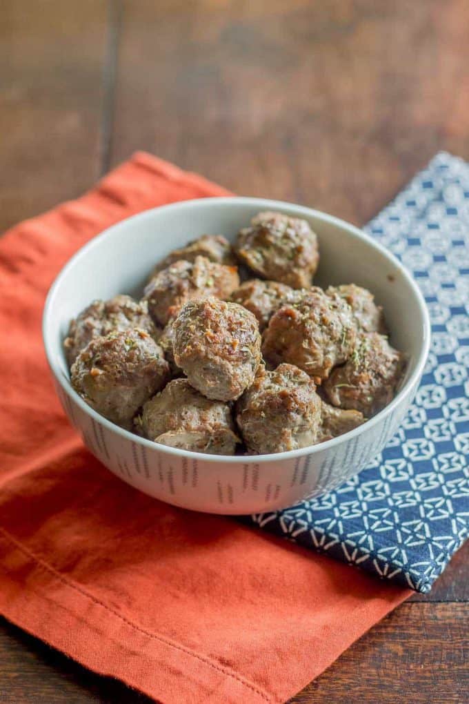 Baked Bison Meatballs stetted