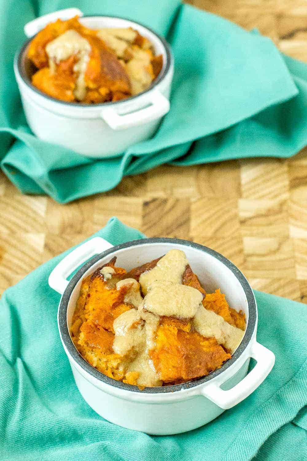 Pumpkin bread pudding is like pumpkin pie, but even better!