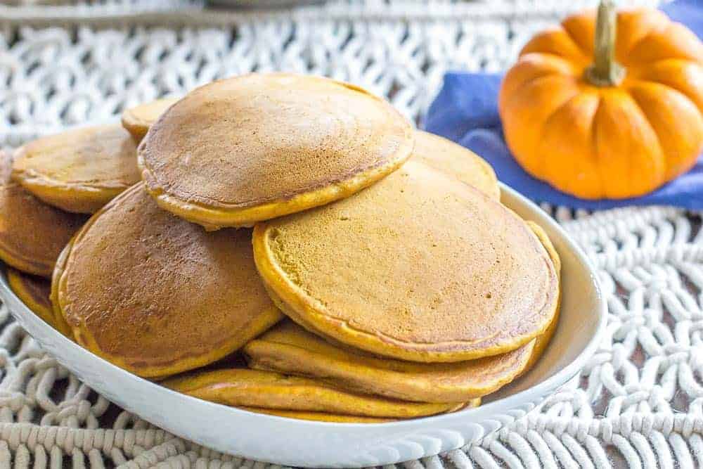 Pumpkin season means pumpkin pancakes! Make a big batch for your crew today.