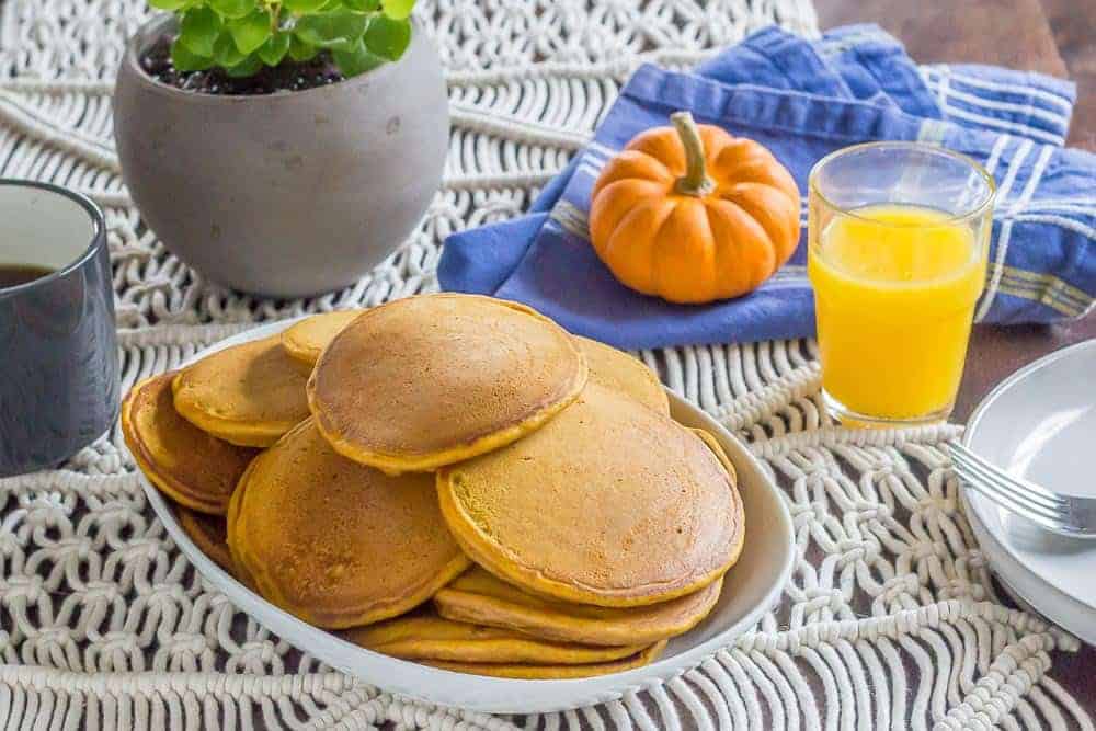 Pumpkin pancakes are full of warming spices to help start your day right.