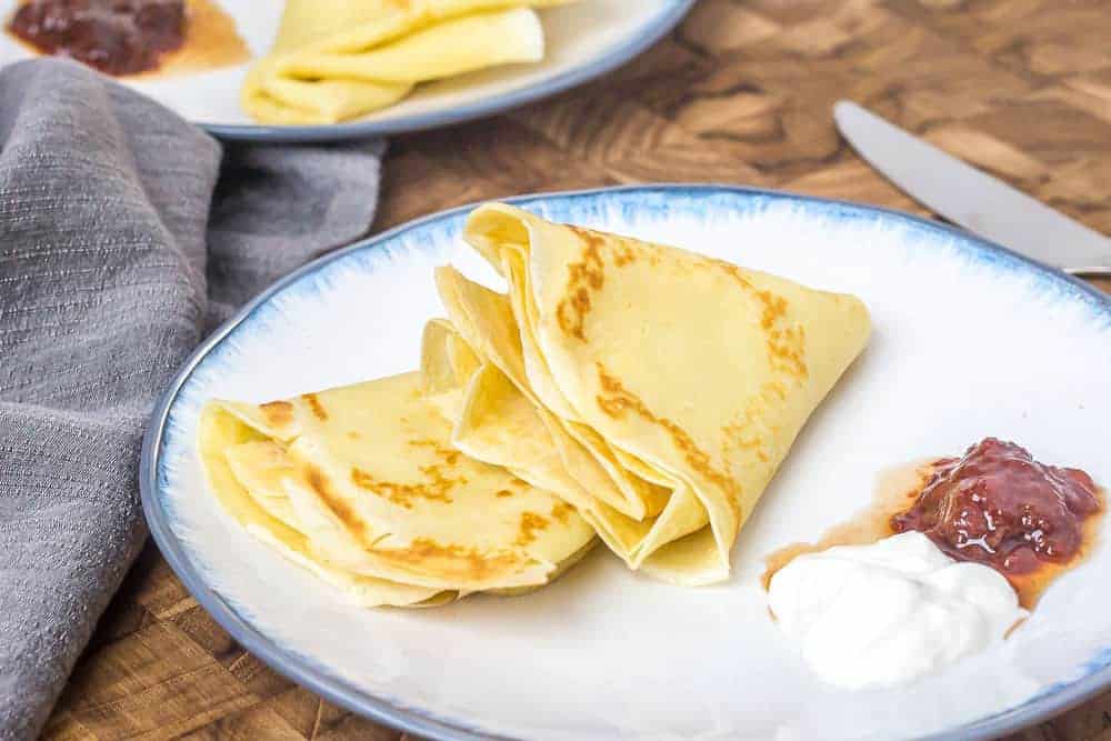 Russian crepes are what's for breakfast! They're easy to make and so good!