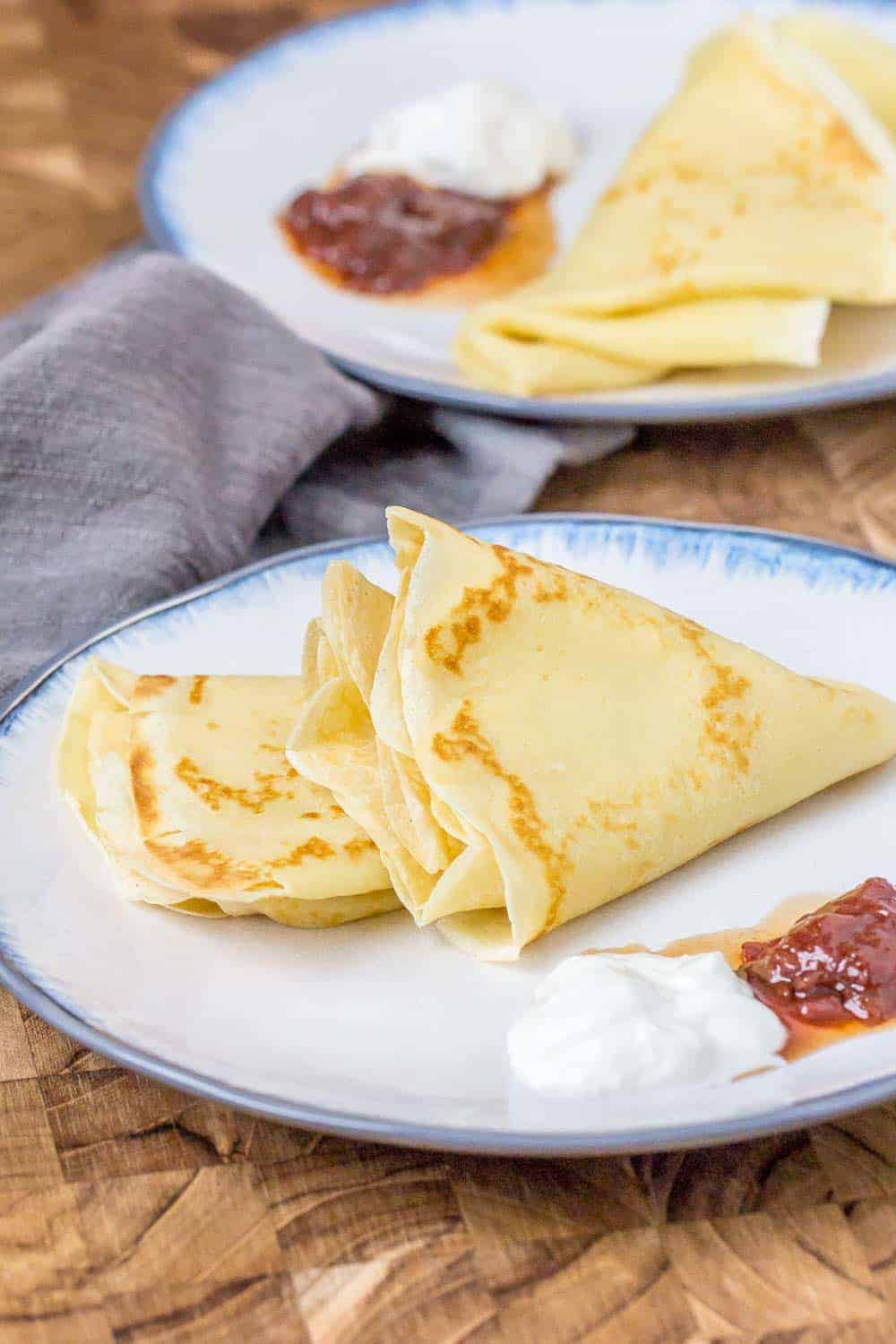 Russian crepes are delicious any time of day, but especially for breakfast.