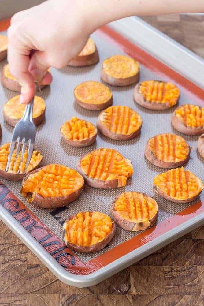 Smashed sweet potatoes are so much easier to make than sweet potato casserole.