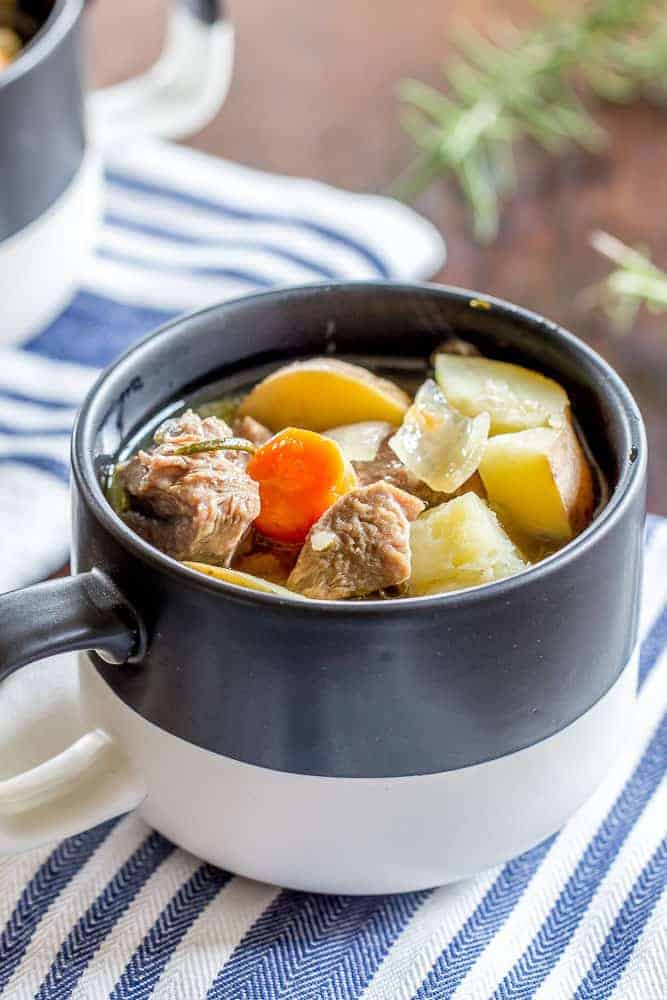 lamb stew in a mug